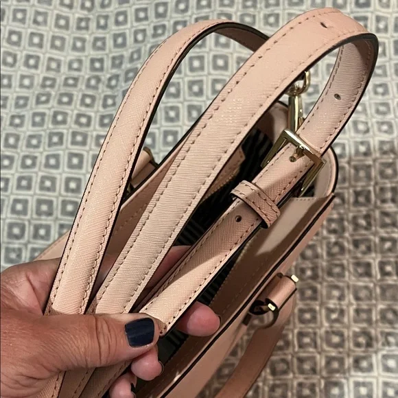 Kate Spade Cameron Street Hayden Pink Satchel /light pink black stripe - Picture 6 of 7